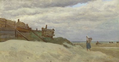 The Beach at Dunkirk by Jean Baptiste Camille Corot